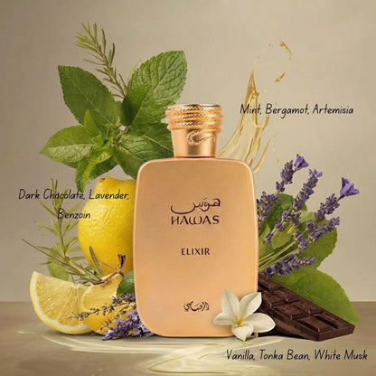 Hawas Elixer Eau de Parfum Spray 100ml (3.4 oz) by Rasasi